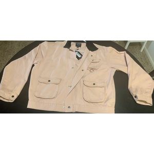 BoohooMAN utility jean jacket! (DUSKY pink)